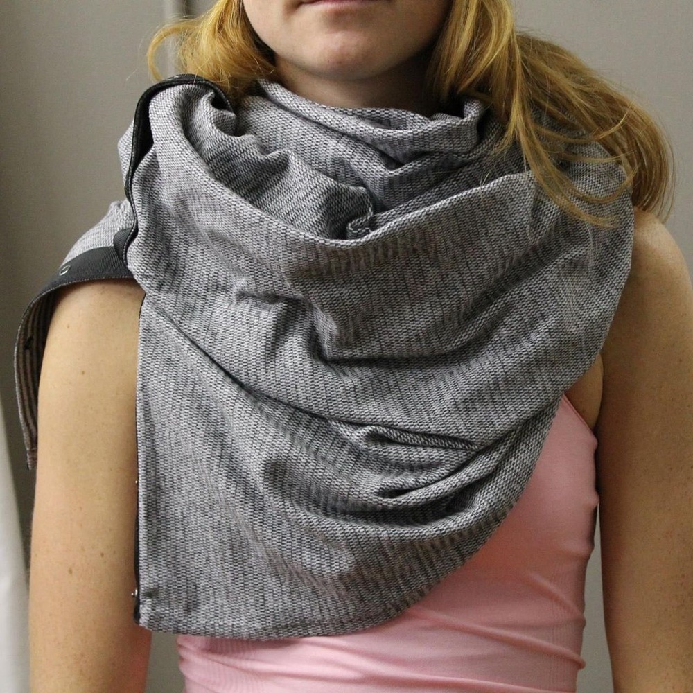 Lululemon Vinyasa Scarf Women OS Black White Mini Check Pique Rulu Athleisure